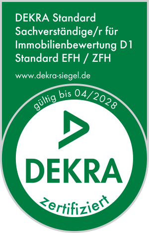 DEKRA Zertifizierungssiegel für Immobilienbewertung D1